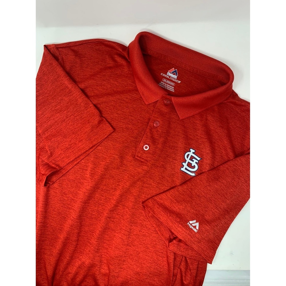 Saint Louis Cardinals Majestic Cool Base Polo Sz 2XL Q7